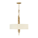 Люстра подвесная с широким белым текстильным абажуром и вертикальными декоративными элементами Hinkley варинант исполнения - 2 | Loft Concept в Ростове-на-Дону