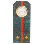 Часы погон ВС подарочные настольные из натурального камня Змеевик Military Clock варинант исполнения - 16 | Loft Concept в Ростове-на-Дону
