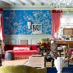 Обои ручная роспись Houghton Canton Blue варинант исполнения - 4 | Loft Concept в Ростове-на-Дону