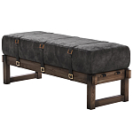 Банкетка Duncan винтажная черная кожа варинант исполнения - 3 | Loft Concept в Ростове-на-Дону