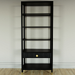 Стеллаж Elsa Dreams Black со стеклянными полками и ящиком варинант исполнения - 4 | Loft Concept в Ростове-на-Дону