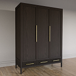 Большой Шкаф Primo Темный орех с 3 дверьми и 3 выдвижными ящиками варинант исполнения - 4 | Loft Concept в Ростове-на-Дону