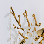 Бра золотого цвета с ветвями и белыми овальными стеклянными подвесками Droplet Chandelier варинант исполнения - 4 | Loft Concept в Ростове-на-Дону