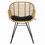 Стул с ротанговым плетением Wicker Half Chair с подлокотниками варинант исполнения - 1 | Loft Concept в Ростове-на-Дону