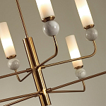 Люстра на штанге с 8-ю цилиндрическими матовыми плафонами и шарами из камня Orb Essence варинант исполнения - 3 | Loft Concept в Ростове-на-Дону