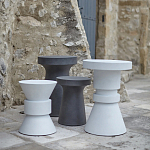 Приставной стол из искусственного камня Chess Black варинант исполнения - 4 | Loft Concept в Ростове-на-Дону