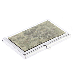 Визитница карманная металлическая с накладкой из натурального камня Апатит Stone Business Card Holders варинант исполнения - 2 | Loft Concept в Ростове-на-Дону