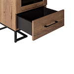 Шкаф-витрина в стиле лофт с чёрной стеклянной дверью Urban Style Space 2 варинант исполнения - 3 | Loft Concept в Ростове-на-Дону