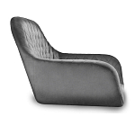 Барный стул со спинкой и подлокотниками на 4-х металлических ножках Douglas Rhombus Серый Велюр варинант исполнения - 2 | Loft Concept в Ростове-на-Дону