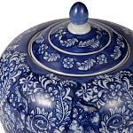 Ваза округлой формы с синей росписью и цветочным узором Blue & White Ornament варинант исполнения - 1 | Loft Concept в Ростове-на-Дону