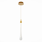 Подвесной светильник с плафоном в форме капли на золотистом каркасе Raindrop варинант исполнения - 1 | Loft Concept в Ростове-на-Дону