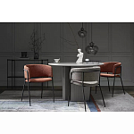 Стул полукруглый с каркасом из металла и мягким сиденьем и спинкой Soft Chenille варинант исполнения - 4 | Loft Concept в Ростове-на-Дону