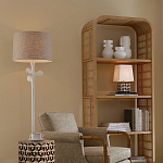 Торшер с белым каркасом и тканевыми абажуром Natural Stems варинант исполнения - 5 | Loft Concept в Ростове-на-Дону