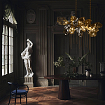 Люстра подвесная с 18-ю стеклянными плафонами с вертикальными подвесками Gilded Mirage  варинант исполнения - 9 | Loft Concept в Ростове-на-Дону