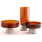 Высокая чаша из янтарного стекла Amber Marble Vase варинант исполнения - 3 | Loft Concept в Ростове-на-Дону