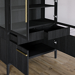 Витрина Primo со стеклянными фасадами и буфетом шпон Черный дуб варинант исполнения - 6 | Loft Concept в Ростове-на-Дону