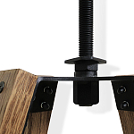 Барный стул со спинкой и металлической подставкой на 4-х деревянных ножках Бежевый Велюр Vendramin Chair варинант исполнения - 5 | Loft Concept в Ростове-на-Дону