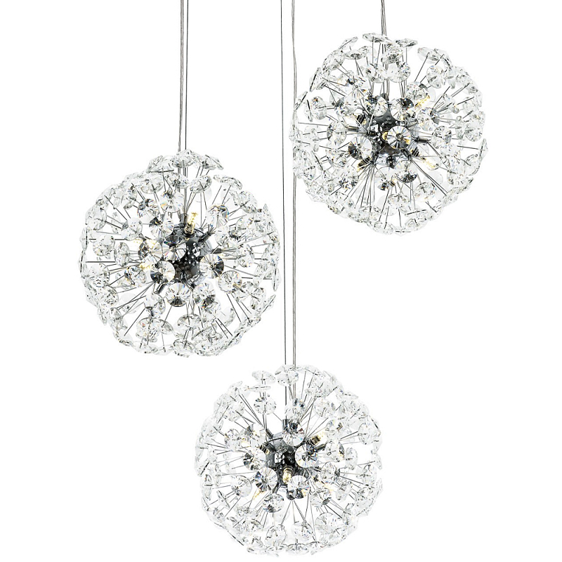    3-  Crystal Dandelions Chrome Hanging Lamp    -- | Loft Concept 