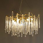 Люстра на подвесе с каркасом из металла и прозрачными подвесками из стекла Droplet Chandelier варинант исполнения - 1 | Loft Concept в Ростове-на-Дону