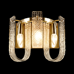 Бра с металлическим основанием золотого цвета и хрустальными подвесками Textured Glass варинант исполнения - 3 | Loft Concept в Ростове-на-Дону