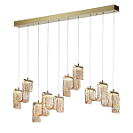 Подвесной светильник линейный с плафонами волнистой формы из фактурного стекла Big Wave варинант исполнения - 8 | Loft Concept в Ростове-на-Дону