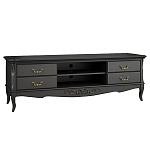 ТВ-тумба черная из массива бука с 4-мя ящиками и 2-мя полками Black Provence варинант исполнения - 1 | Loft Concept в Ростове-на-Дону