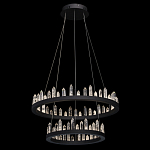 Люстра с двумя кольцами черного цвета с хрустальными элементами QUARTZ CRYSTAL варинант исполнения - 3 | Loft Concept в Ростове-на-Дону