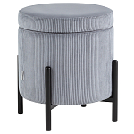 Серо-голубой пуф на черных ножках SANJAY варинант исполнения - 1 | Loft Concept в Ростове-на-Дону