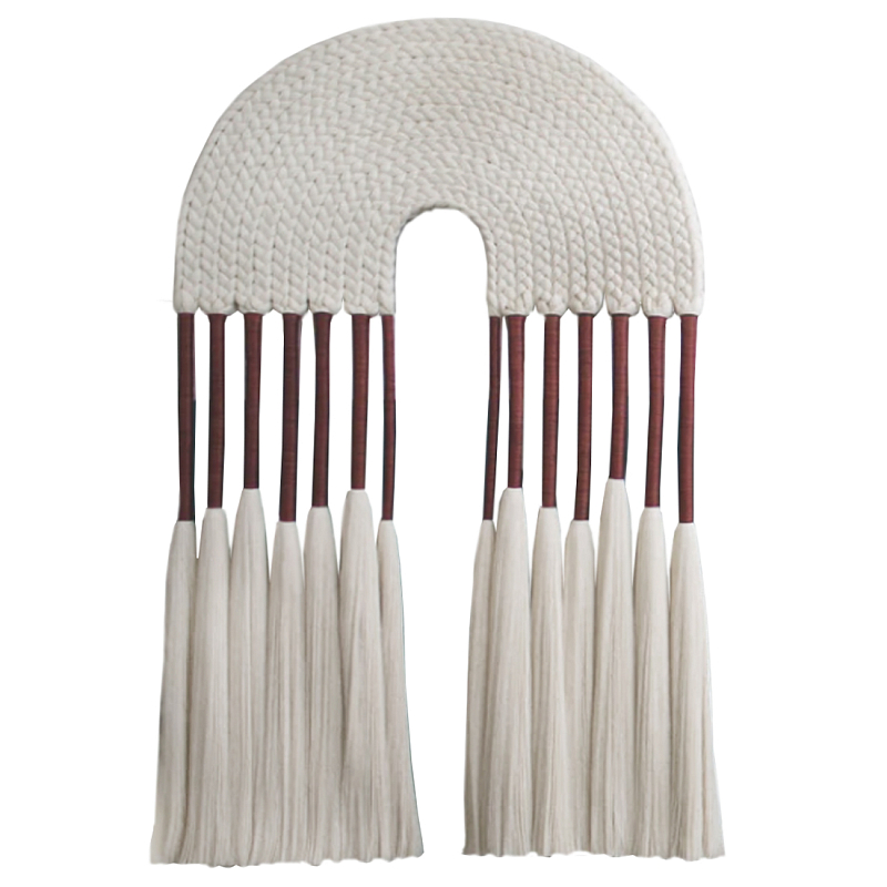 Настенное украшение из хлопковых нитей Volcan Wall Hanging Белый Вишневый в Ростове-на-Дону | Loft Concept 