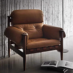 Кресло с деревянным каркасом и обивкой из натуральной кожи Medieval Furniture варинант исполнения - 1 | Loft Concept в Ростове-на-Дону