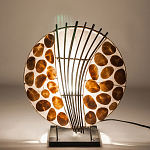 Настольная лампа из перламутра и дерева на подставке Indonesian Shell варинант исполнения - 4 | Loft Concept в Ростове-на-Дону