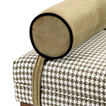 Банкетка Banquette PIED DE POULE с принтом гусиная лапка и бежевыми подлокотниками  варинант исполнения - 1 | Loft Concept в Ростове-на-Дону