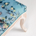 Банкетка из массива бука с цветочным принтом Turquoise Beige Chinoiserie Garden Banquette варинант исполнения - 4 | Loft Concept в Ростове-на-Дону