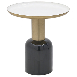 Круглый металлический приставной стол Calem Side Table White