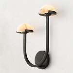 Бра с 2-мя мраморными плафонами на черном корпусе Light Warm Light варинант исполнения - 1 | Loft Concept в Ростове-на-Дону