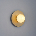 Бра круглое с плафоном из натурального камня на латунном основании Cryptocrystalline Stone варинант исполнения - 7 | Loft Concept в Ростове-на-Дону