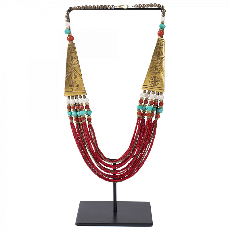    NECKLACE RED AND BRASS    -- | Loft Concept 
