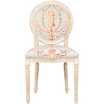 Стул из массива бука светло-серый с растительным орнаментом Raffael Angel Grey Chair варинант исполнения - 1 | Loft Concept в Ростове-на-Дону