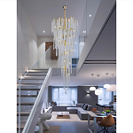 Люстра многоярусная с каркасом из металла и прозрачными подвесками FAIRYTREE Light варинант исполнения - 4 | Loft Concept в Ростове-на-Дону