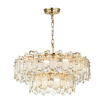 Люстра подвесная двухъярусная с хрустальными овальными подвесками Harmonica варинант исполнения - 2 | Loft Concept в Ростове-на-Дону