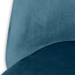 Барный стул со спинкой и металлической подставкой на 4-х деревянных ножках Синий Велюр Vendramin Chair варинант исполнения - 3 | Loft Concept в Ростове-на-Дону