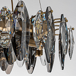 Люстра подвесная круглая с овальными подвесками из стекла дымчатого цвета Harlow Crystal Round варинант исполнения - 4 | Loft Concept в Ростове-на-Дону