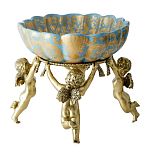Чаша с орнаментом на бронзовых ножках в виде ангелов Eden Garden варинант исполнения - 3 | Loft Concept в Ростове-на-Дону