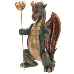 Подсвечник в виде дракона Dragon candlestick Green Brown варинант исполнения - 2 | Loft Concept в Ростове-на-Дону