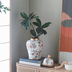 Ваза с нежным цветочным узором в пастельных тонах и крышкой с золотым акцентом Chinoiserie Ceramics варинант исполнения - 6 | Loft Concept в Ростове-на-Дону