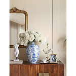 Ваза фарфоровая с узким горлышком и синими цветочными мотивами Independence варинант исполнения - 5 | Loft Concept в Ростове-на-Дону