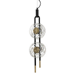 Подвесной светильник с 2-мя прозрачными стеклянными плафонами и золотистыми центральными вставками Virelia  варинант исполнения - 1 | Loft Concept в Ростове-на-Дону