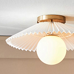 Потолочный светильник с белым плиссированным абажуром Headquarters варинант исполнения - 2 | Loft Concept в Ростове-на-Дону