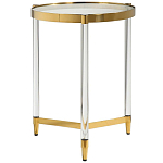 Золотой приставной столик с круглой стеклянной столешницей Weightless Table варинант исполнения - 1 | Loft Concept в Ростове-на-Дону