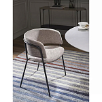 Стул полукруглый с каркасом из металла и мягким сиденьем и спинкой Soft Chenille варинант исполнения - 6 | Loft Concept в Ростове-на-Дону